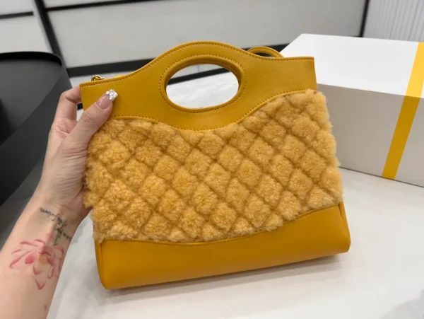 Chanel Mustard Calfskin Shearling 31 Mini Shopping Bag - Image 5