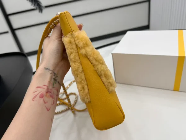 Chanel Mustard Calfskin Shearling 31 Mini Shopping Bag - Image 6
