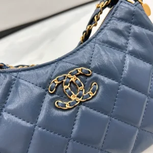 Chanel Navy Blue Quilted Lambskin Leather Crossbody Bag Chanel