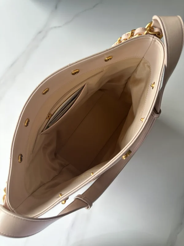 Chanel Pink Quilted Caviar Top Handle Drawstring Bucket Bag - Image 8