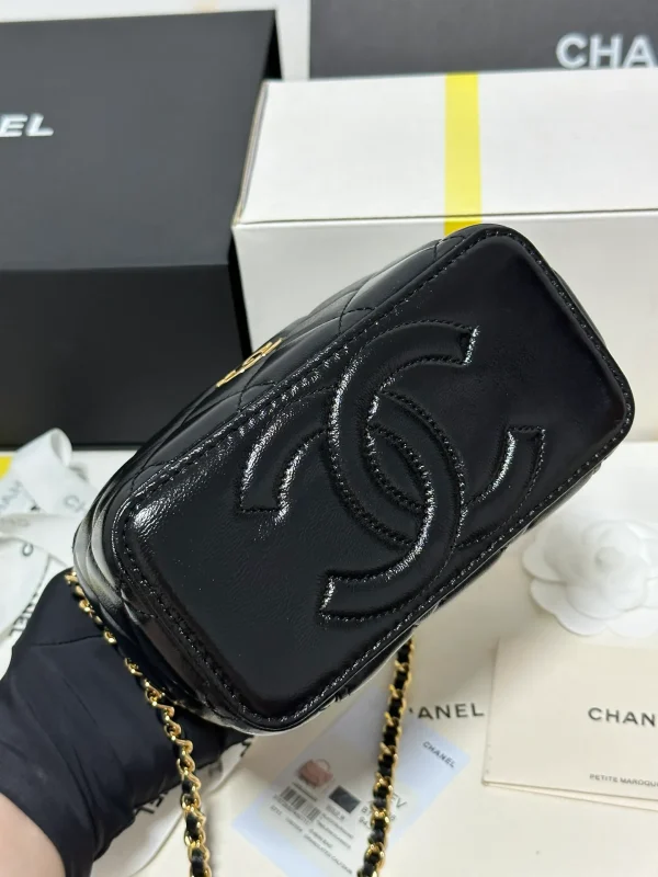 Chanel Quilted Vanity Rectangular Black Lambskin - Image 10