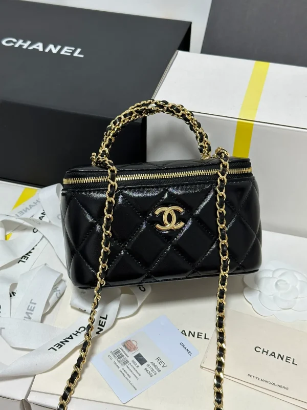Chanel Quilted Vanity Rectangular Black Lambskin - Image 3
