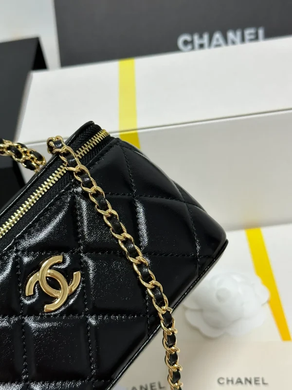 Chanel Quilted Vanity Rectangular Black Lambskin - Image 7