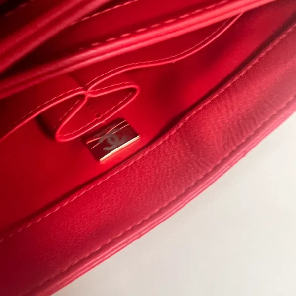 Chanel Red Quilted Lambskin Small Trendy CC Dual Handle - Image 2