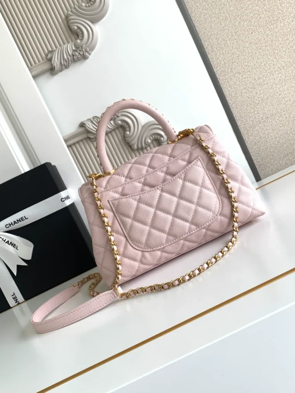 Chanel Small Coco Handle Light Pink Caviar Leather Gold Hardware - Image 5