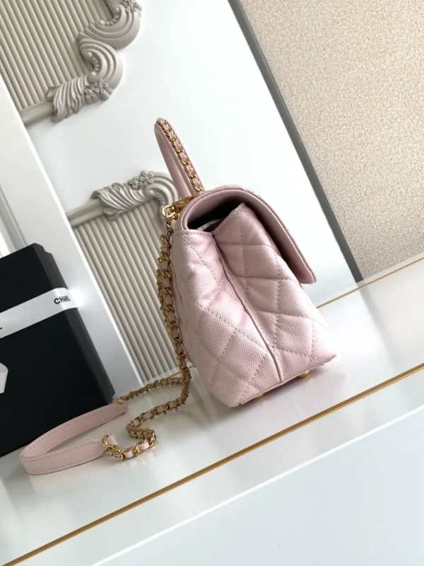 Chanel Small Coco Handle Light Pink Caviar Leather Gold Hardware - Image 6