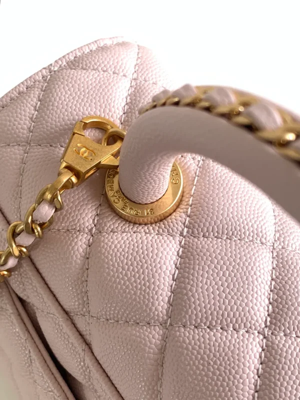 Chanel Small Coco Handle Light Pink Caviar Leather Gold Hardware - Image 7