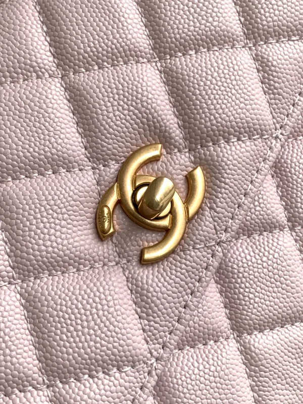 Chanel Small Coco Handle Light Pink Caviar Leather Gold Hardware - Image 8