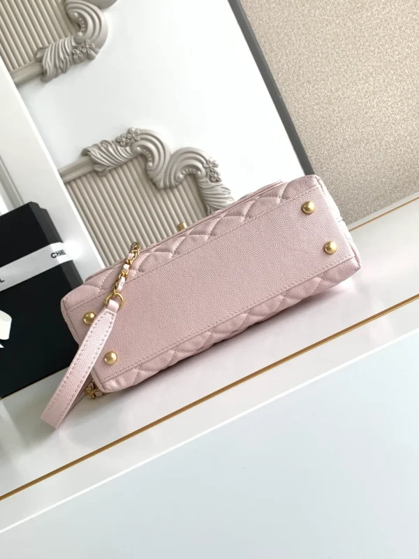 Chanel Small Coco Handle Light Pink Caviar Leather Gold Hardware - Image 9