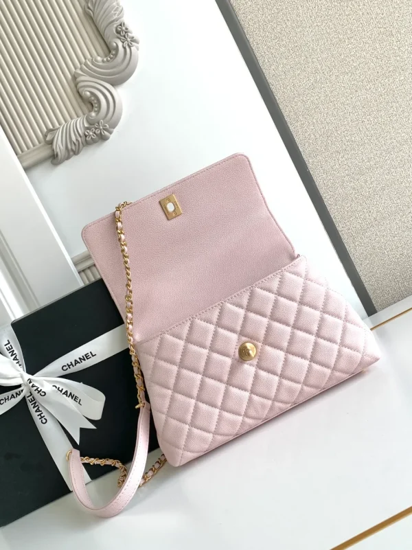 Chanel Small Coco Handle Light Pink Caviar Leather Gold Hardware - Image 10