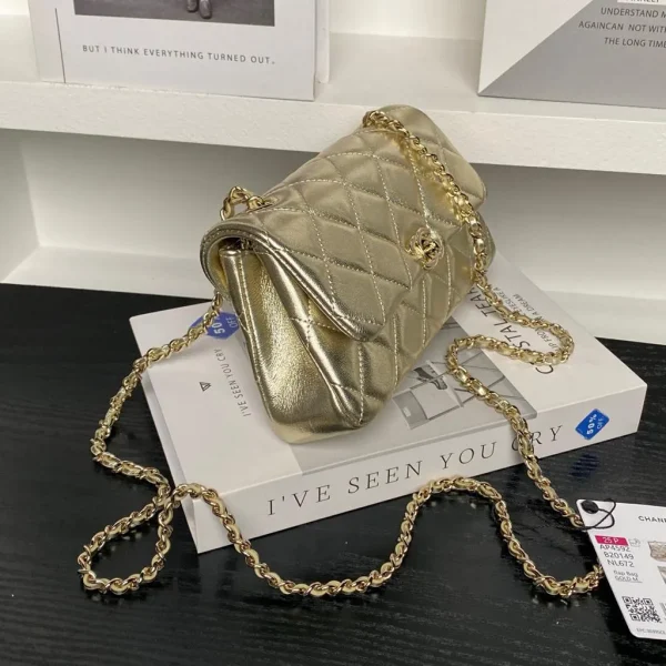 Chanel Small Flap Bag With Gold-tone Metal Shining Gold - Image 5