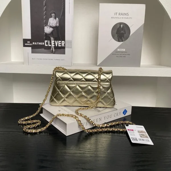 Chanel Small Flap Bag With Gold-tone Metal Shining Gold - Image 9