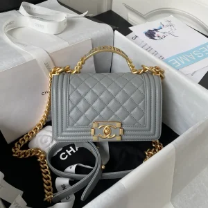 Chanel Small Grey Caviar Gold Hw