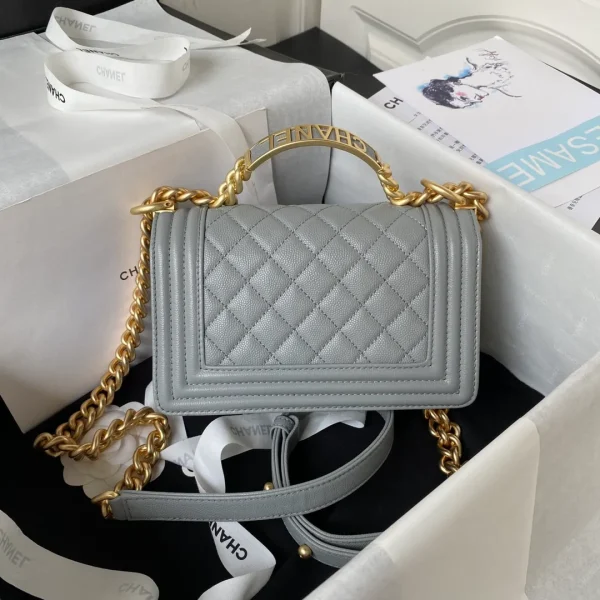 Chanel Small Grey Caviar Gold Hw - Image 8