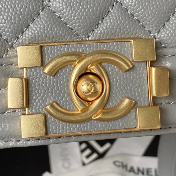 Chanel Small Grey Caviar Gold Hw - Image 9