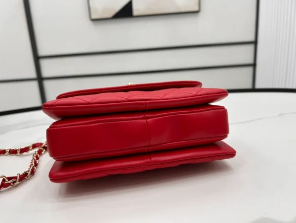 Chanel Small Trendy Top Handle Bag True Red Lambskin GHW - Image 8