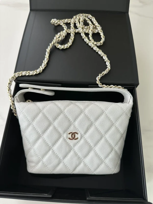 Chanel Top Handle Vanity Case Ivory Caviar