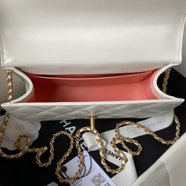Chanel White Quilted Leather Small Flap Shoulder Bag Chanel - Image 10