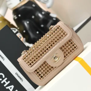 Chanel White Small Quilted Caviar Chain Melody Flap Bag