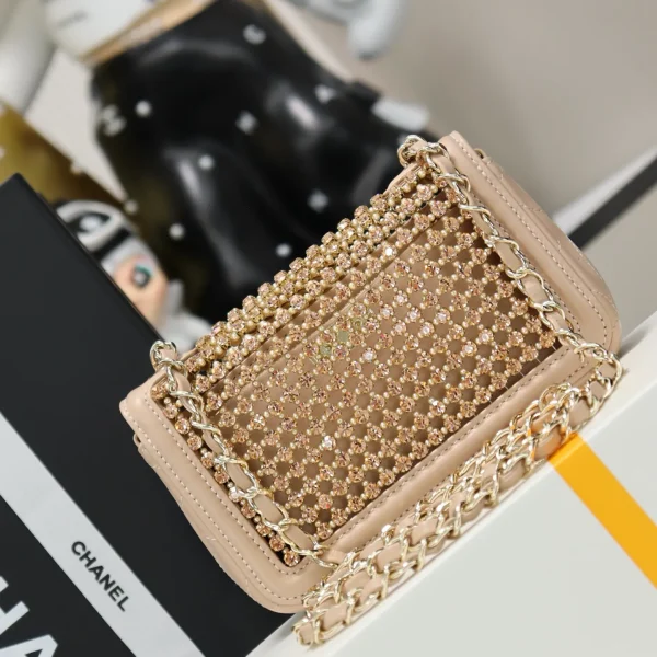 Chanel White Small Quilted Caviar Chain Melody Flap Bag - Image 6