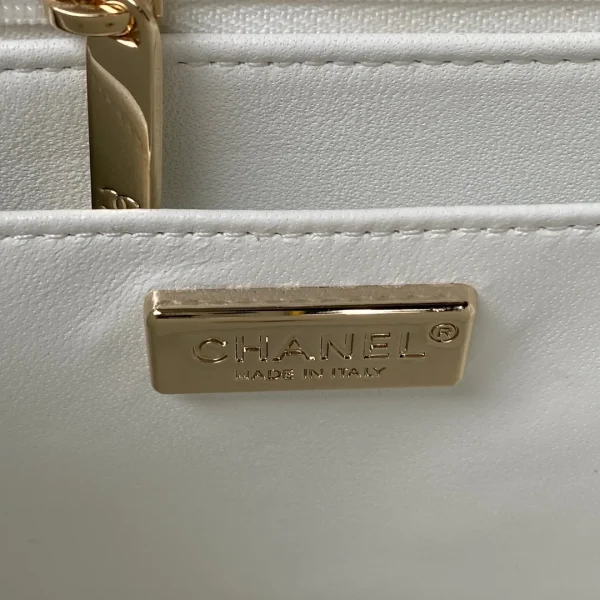 Chanel Women CC Mini Flap Bag Embroidered Satin Sequins Glass Beads Strass Star Sequins Purple White - Image 8