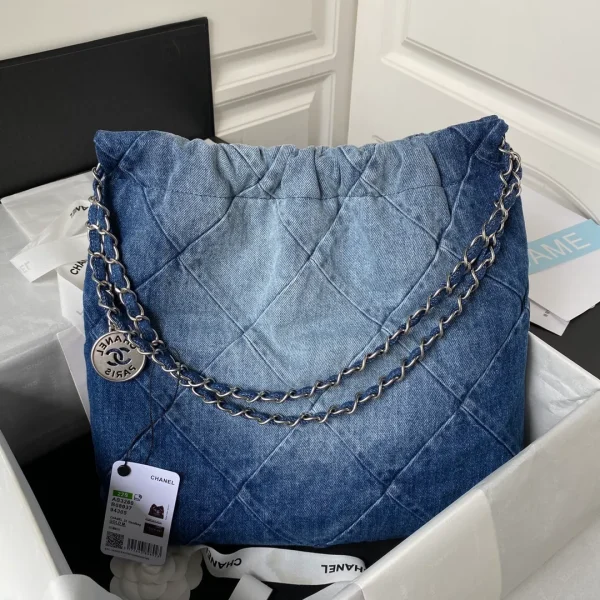 Designer Bucket Bag Large Tote With Black Leather - Image 4