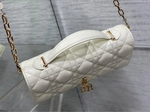 Dior Mini Bag Dahlia Red Patent Cannage Calfskin - Image 6