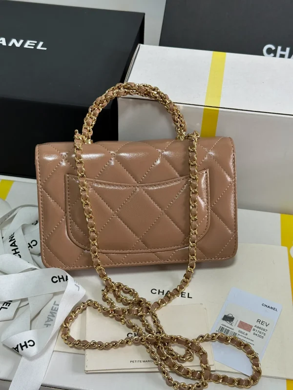 Fortok Chanel 24B twisted Chain Handle Woc Bag Beige - Image 2