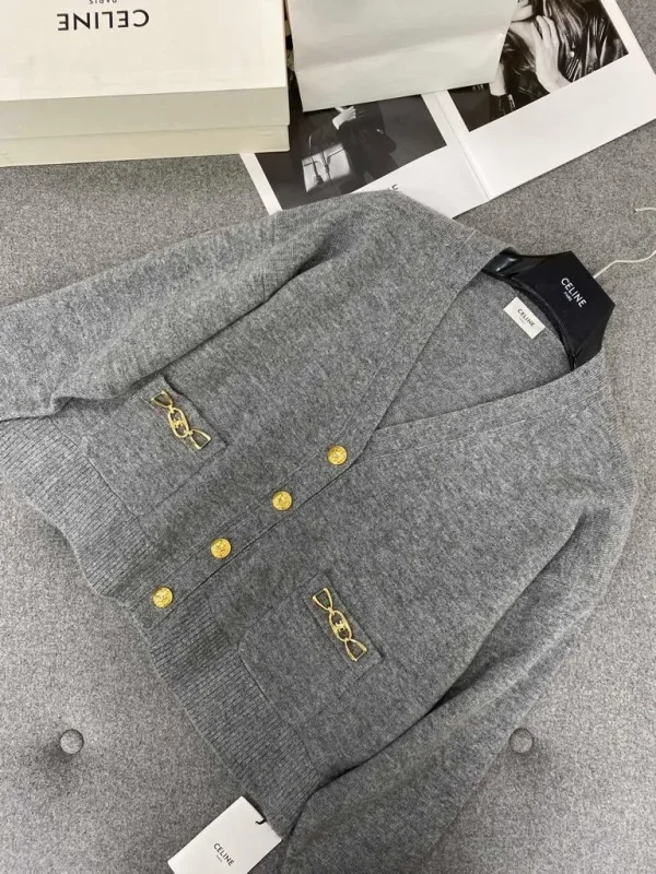 Gucci Horsebit-detail Cashmere Cardigan In Gray - Image 5