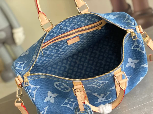 LOUIS VUITTON Monogram Denim Keepall Bandouliere 45 Bag - Image 2