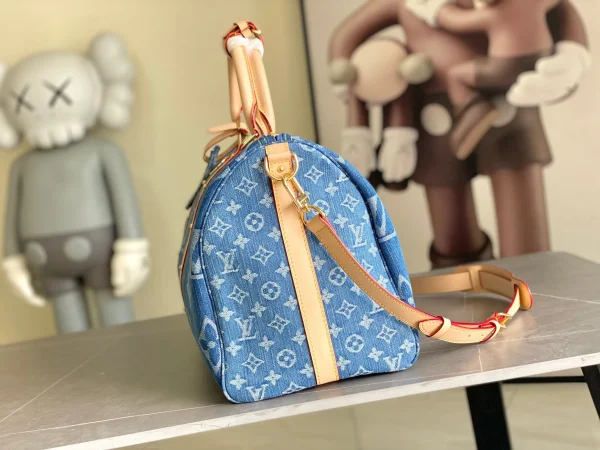LOUIS VUITTON Monogram Denim Keepall Bandouliere 45 Bag - Image 4