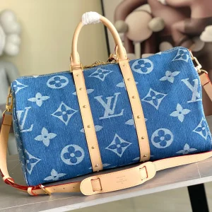 LOUIS VUITTON Monogram Denim Keepall Bandouliere 45 Bag