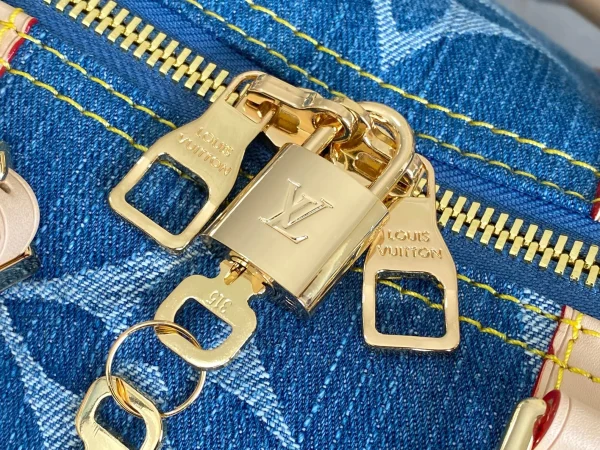 LOUIS VUITTON Monogram Denim Keepall Bandouliere 45 Bag - Image 9