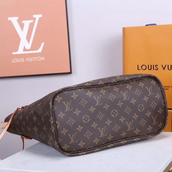 LOUIS VUITTON Monogram Neverfull MM Tote Bag Brown - Image 9