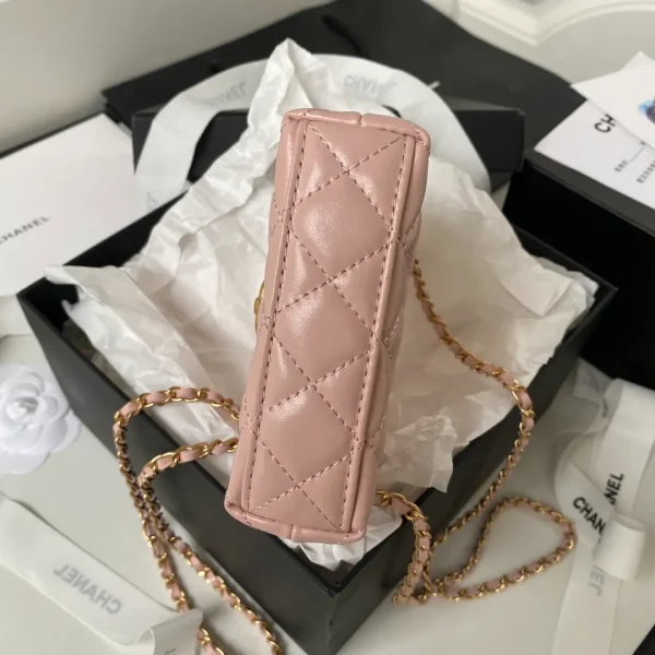 Light Pink Shiny Aged Calfskin Nano Kelly Mini Shopper - Image 6