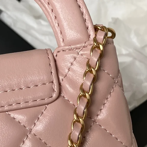 Light Pink Shiny Aged Calfskin Nano Kelly Mini Shopper - Image 7