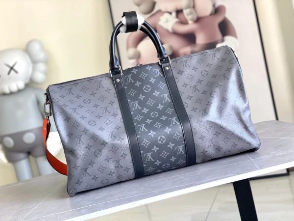 Louis Vuitton Keepall Bandouliere 50 Monogram Eclipse Grey - Image 5