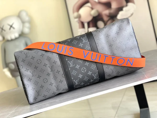 Louis Vuitton Keepall Bandouliere 50 Monogram Eclipse Grey - Image 6