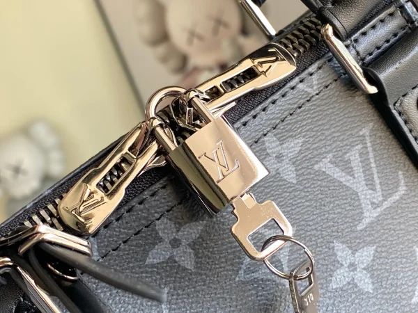 Louis Vuitton Keepall Bandouliere 50 Monogram Eclipse Grey - Image 9