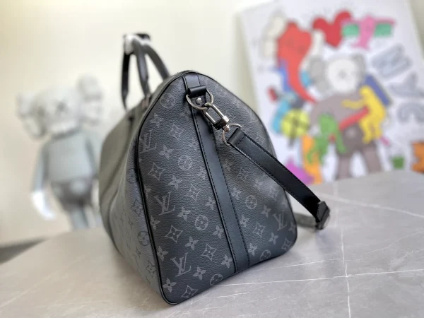 Louis Vuitton Monogram Eclipse and Reverse Canvas Keepall Bandouliere 50 Bag - Image 3