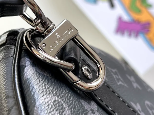 Louis Vuitton Monogram Eclipse and Reverse Canvas Keepall Bandouliere 50 Bag - Image 6