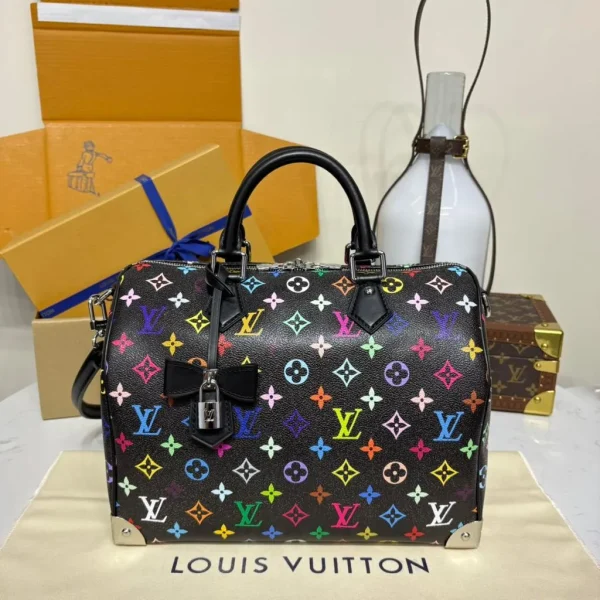 Louis Vuitton Murakami Multicolor Monogram Speedy Noir bag - Image 4