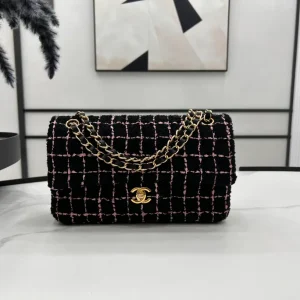Luxury Designer Denim CC Flip Chain Bag With Retro Embroidery Print