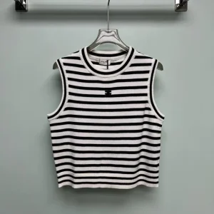 Milumia Women Striped Crop Tank Tops Sleeveless Skinny Tee