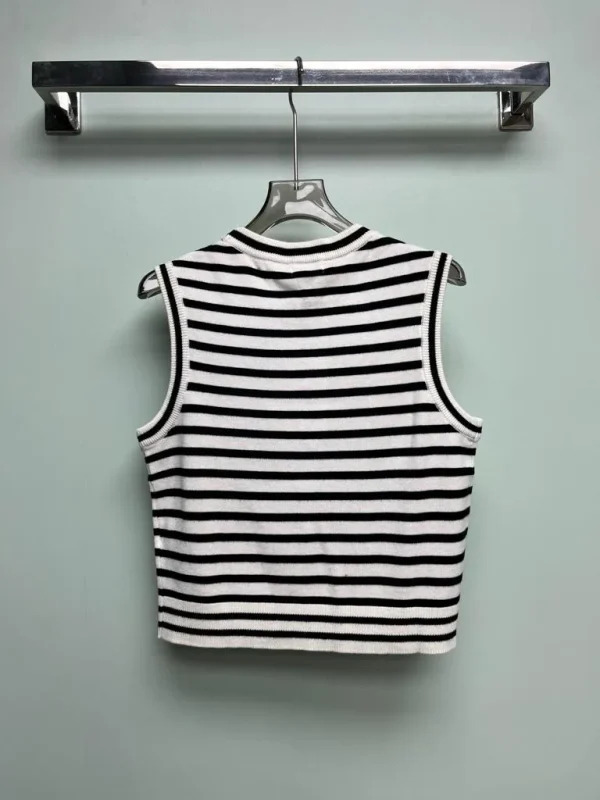 Milumia Women Striped Crop Tank Tops Sleeveless Skinny Tee - Image 3