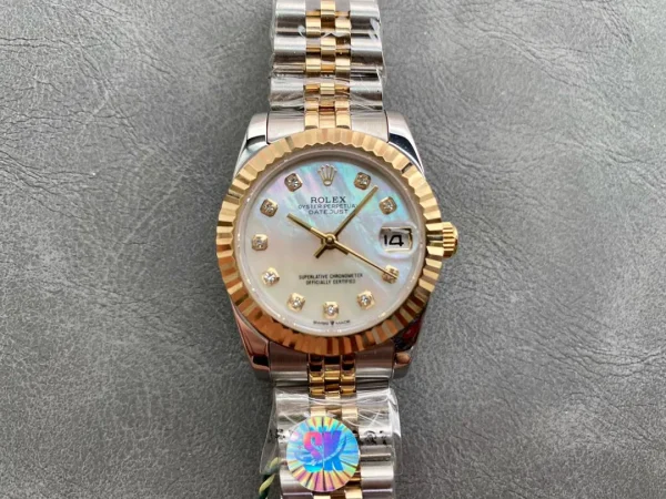 Rolex Datejust 31 Two Tone Yellow Gold Silver Diamond - Image 2