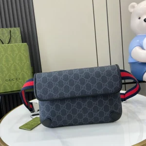 Black / Grey GG Supreme Belt Bag