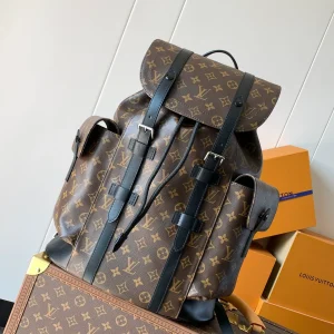 Christopher MM Backpack - Luxury Monogram Macassar Canvas Brown