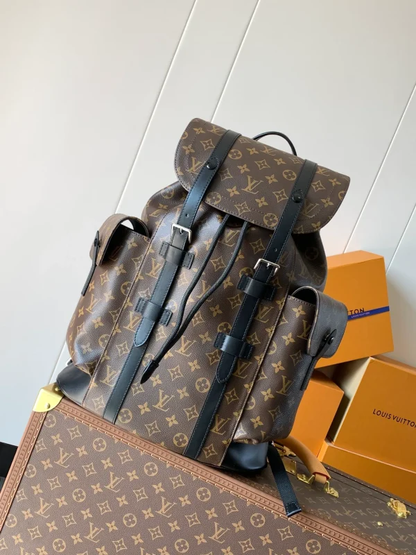 Christopher MM Backpack - Luxury Monogram Macassar Canvas Brown
