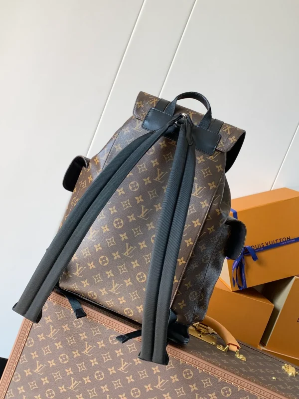 Christopher MM Backpack - Luxury Monogram Macassar Canvas Brown - Image 4
